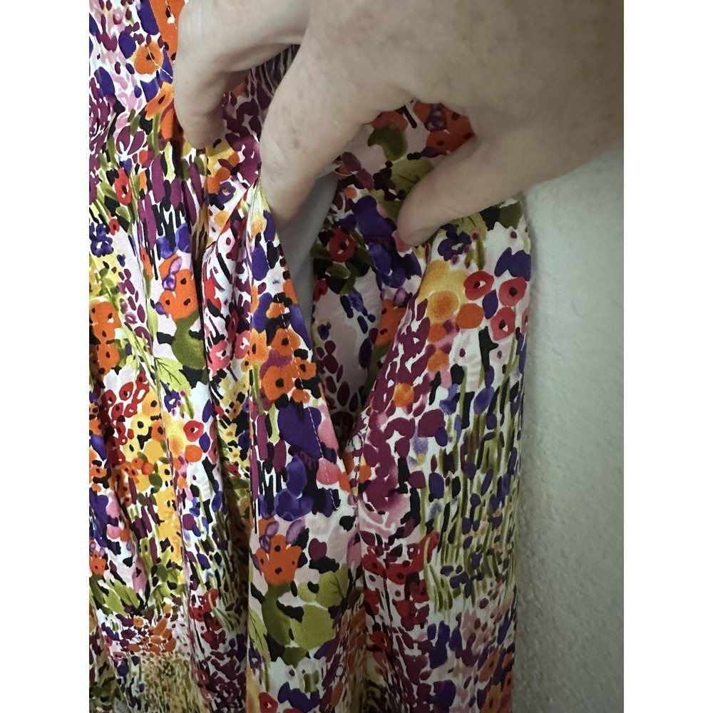 Nine West Dress Floral Multicolor  Sleeveless Size 8 Cotton Fit & Flare Summer - Picture 4 of 6